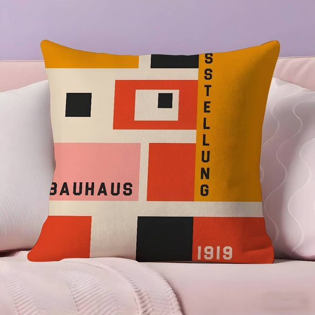 JMG Clothing Bauhaus Design Kissenbezug aus Polyester, Mehrfarbig, B/H: 45 x 45 cm - Bild 1