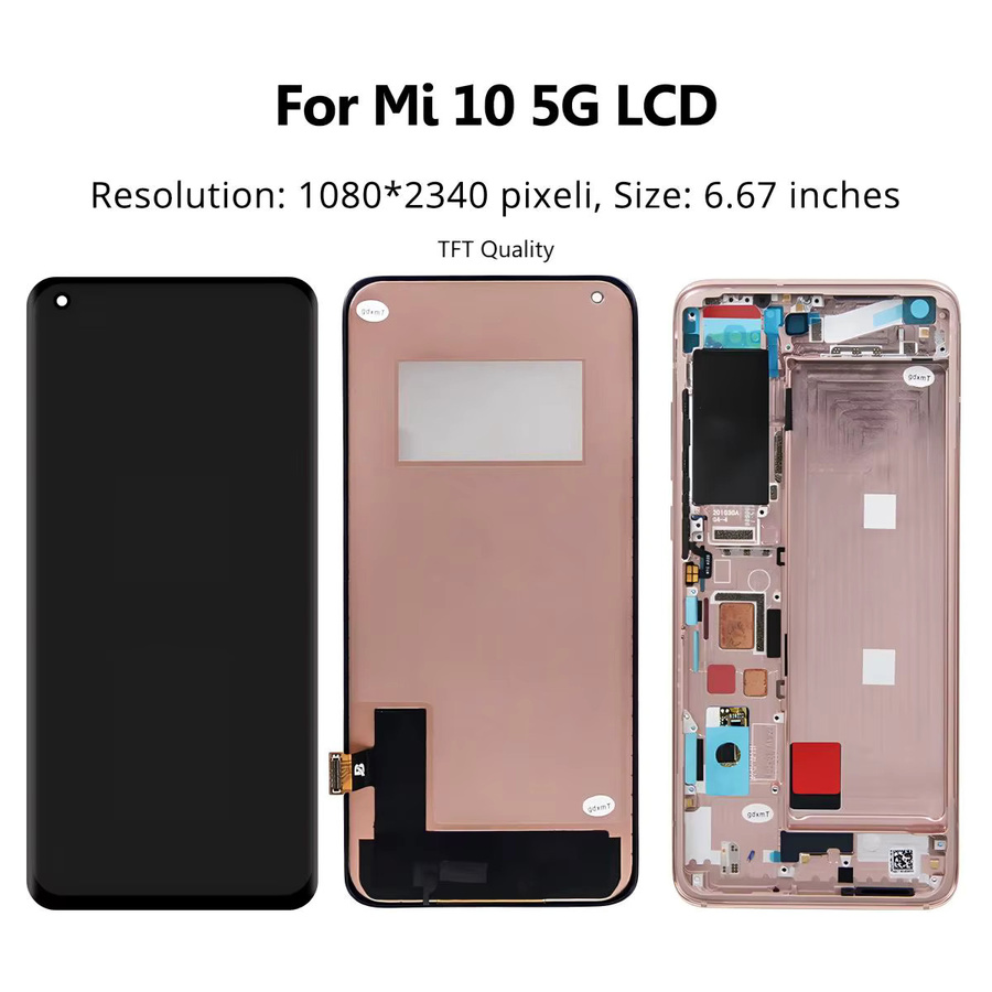 Xiaomi Mi 10 5G und Mi 10 Pro 5G Ersatz LCD Display mit 6,67 Zoll AMOLED Touchscreen Digitizer in Schwarz - Bild 3