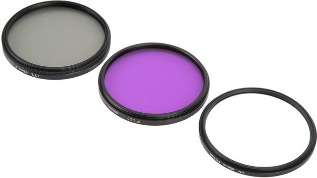 Koogeelife Objektivfilter-Set mit UV-Schutzfilter, FLD Lila Filter und CPL Polarisator für SLR Digitalkameras, Grau/Mehrfarbig - Bild 1