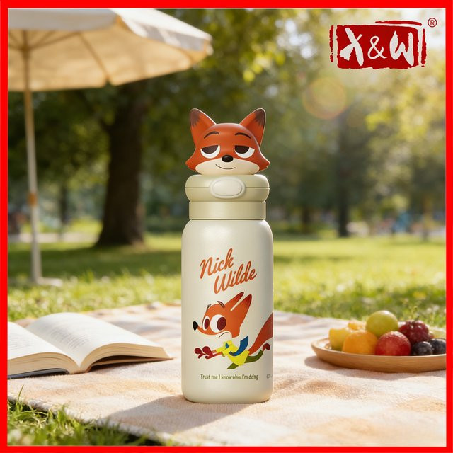 X&W Disney-Serie Puppenthermoskanne aus Edelstahl mit tragbarem Griff, Multicolour, 400 ml - Bild 1