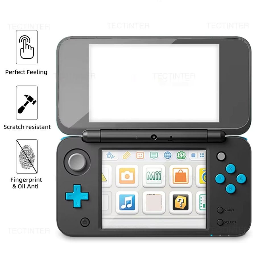 2er-Set Panzerglas Display-Schutzfolie für Nintendo Neue 2DS XL und 2DS LL in Transparent - Bild 3