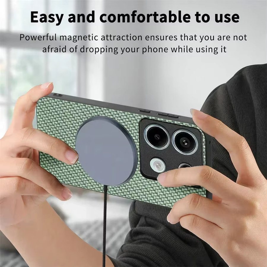 Luxus Magnet-Schutzhülle mit Leder-Rückseite für Xiaomi Redmi Note 14 Pro Plus 13T 15T 14T 5G 4G in Blau und Grün - Bild 3
