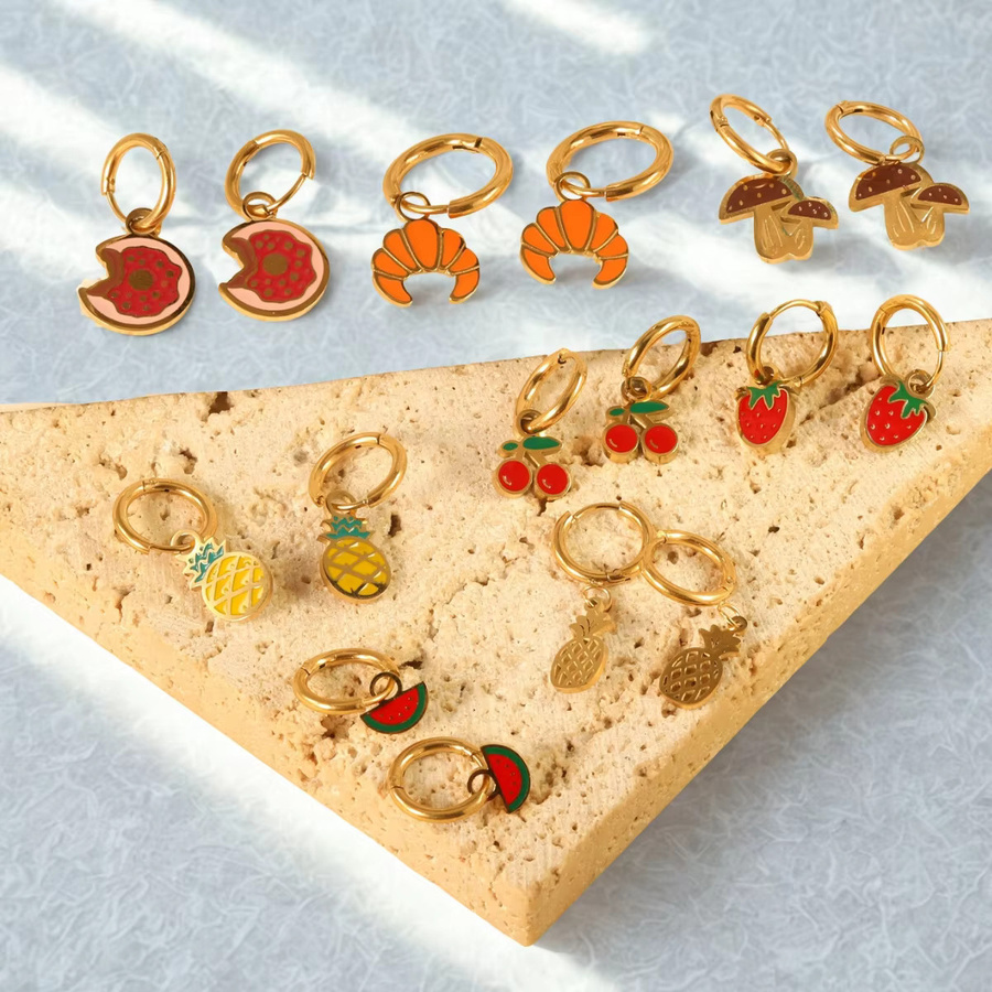 LUXUKISSKIDS Ohrringe, Erdbeer-Charms, rote Kirsche, Tropfenanhänger, Damen - Bild 1