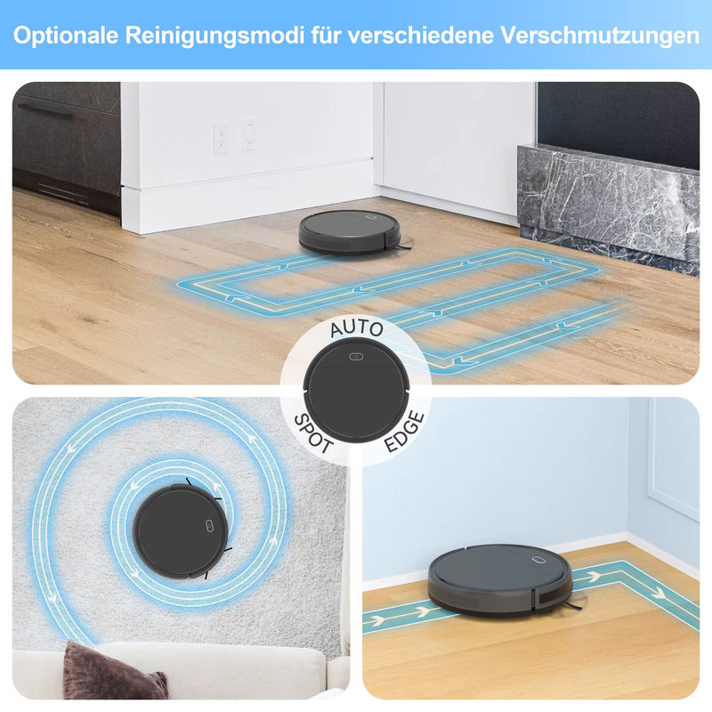 INSE 3-in-1 Roboter-Staubsauger mit Selbstreinigungsfunktion und abnehmbarem Wischmopp in Schwarz für Teppiche und Tierhaare - Bild 3