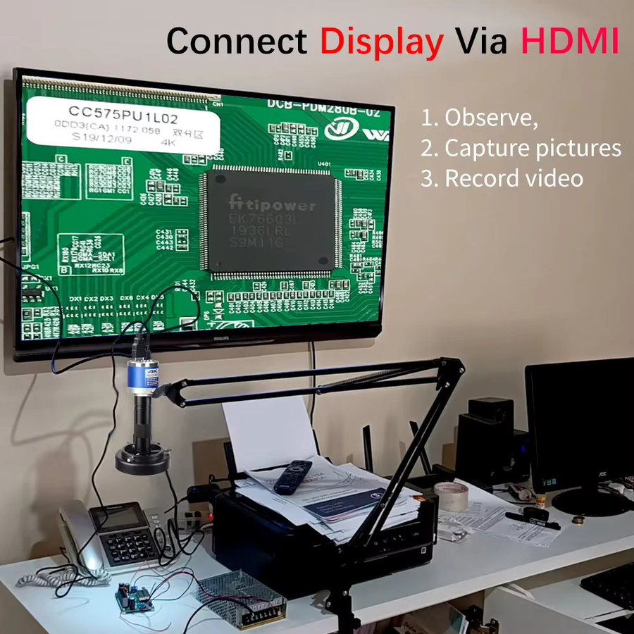 YIZHAN Digitalmikroskop mit 1-150X Zoom, HD 4K 48MP 1080P Industriekamera für Elektronik mit USB-C und HDMI Anschluss - Bild 6