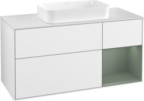 V&B Waschtischunterschrank Finion mit Wandbeleuchtung, Weiß lackiert, Breite: 120 cm, Tiefe: 50,1 cm, Höhe: 50,1 cm - Bild 1