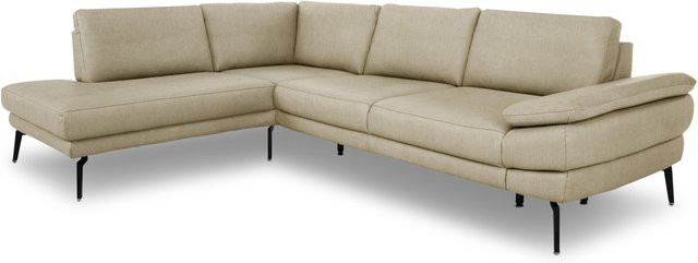 Polsterecke Mondo Civita in L-Form mit Stoffbezug und Kaltformschaum, Farben: Sand, Schwarz, Beige, B/T/H: 302 x 222 x 70 cm - Bild 1