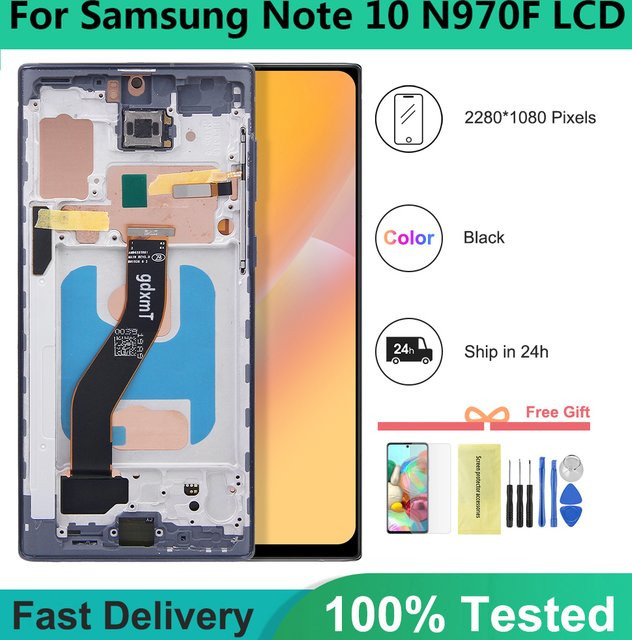 Samsung Note 10 Display Ersatzteil mit Touchscreen Digitizer in Schwarz für N970 SM-N970F SM-N9700 - Bild 1