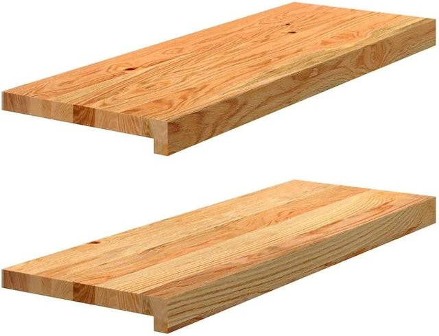 vidaXL Fensterbänke aus Massivholz Eiche, 2 Stück, Hellbraun, B/T/H: 70 x 30 x 2 cm - Bild 1