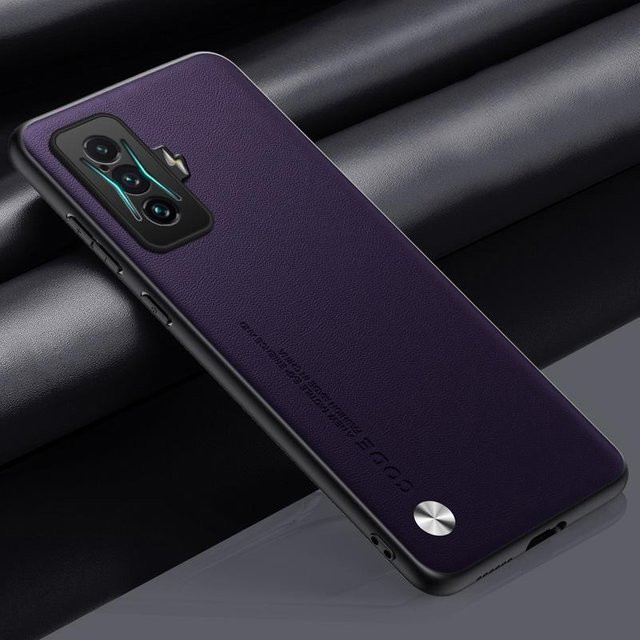 Luxus PU Leder Handyhülle mit Vollkameraschutz für Xiaomi Poco F4 GT und Redmi K50 in Violett - Bild 1