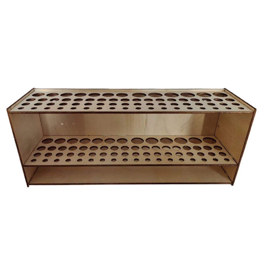 Holz-Pinselhalter in Braun mit 67 Löchern als Schreibtisch-Organizer und Wandregal für Malutensilien oder Make-up-Pinsel - Bild 4