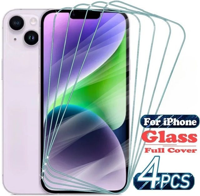 DIXSG 4er-Pack Ultra-Klare Displayschutzfolie aus gehärtetem Glas für iPhone 11 bis iPhone 17 Pro Max, Transparent - Bild 1