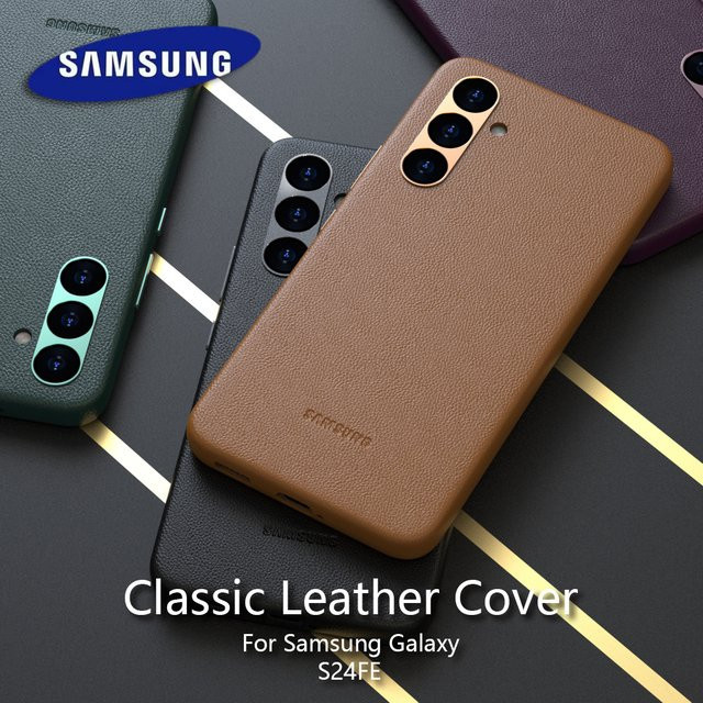 Leder-Handyhülle für Samsung Galaxy S24 Ultra S24 Plus S24 FE S23 Ultra in Schwarz - Bild 1