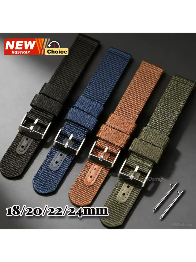 HQstrap Uhrenarmband Nylon, Schwarz, Unisex - Bild 6