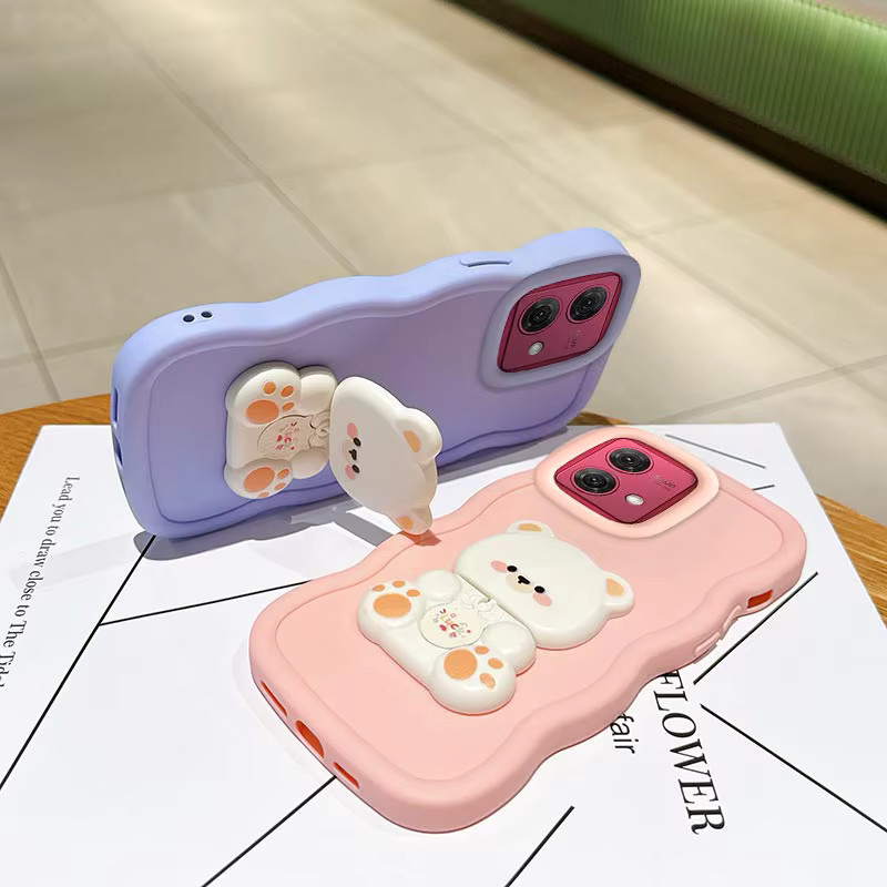 Wellenförmige Silikon Handyhülle für Motorola G86 G52 G53 G75 G71S G64 G60 G82 G54 Power G56 G55 G45 G40F in Pink - Bild 3