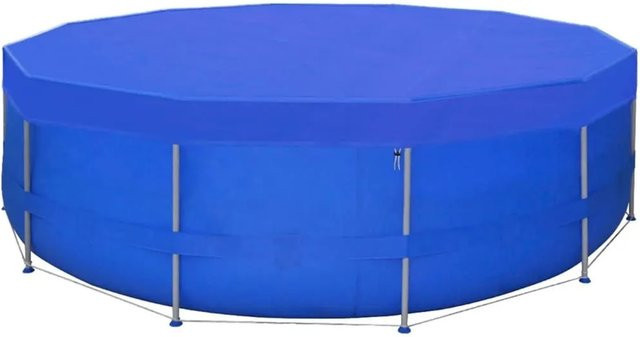 2er-Set vidaXL Poolabdeckungen aus PE, rund, blau, Durchmesser: 460 cm - Bild 1
