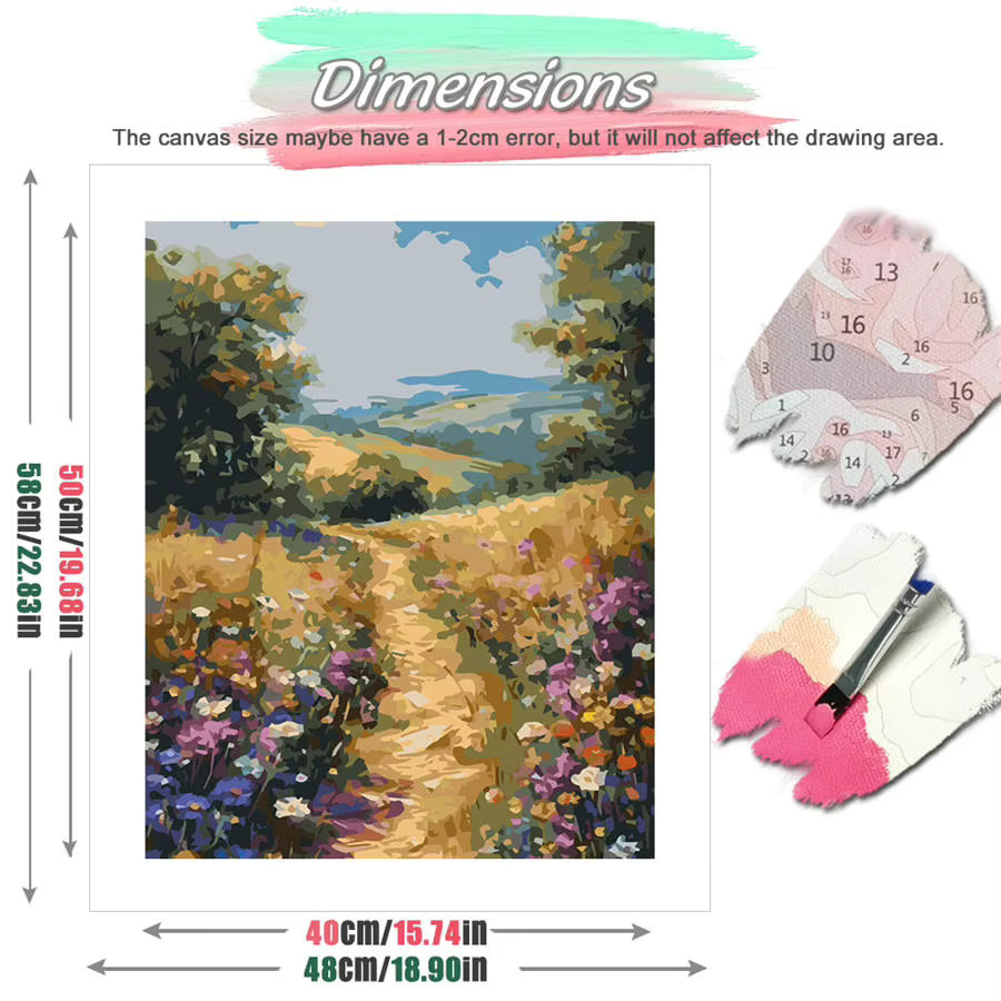 HUACAN Malen nach Zahlen, Landschaft, DIY Ölgemälde-Set - Bild 2