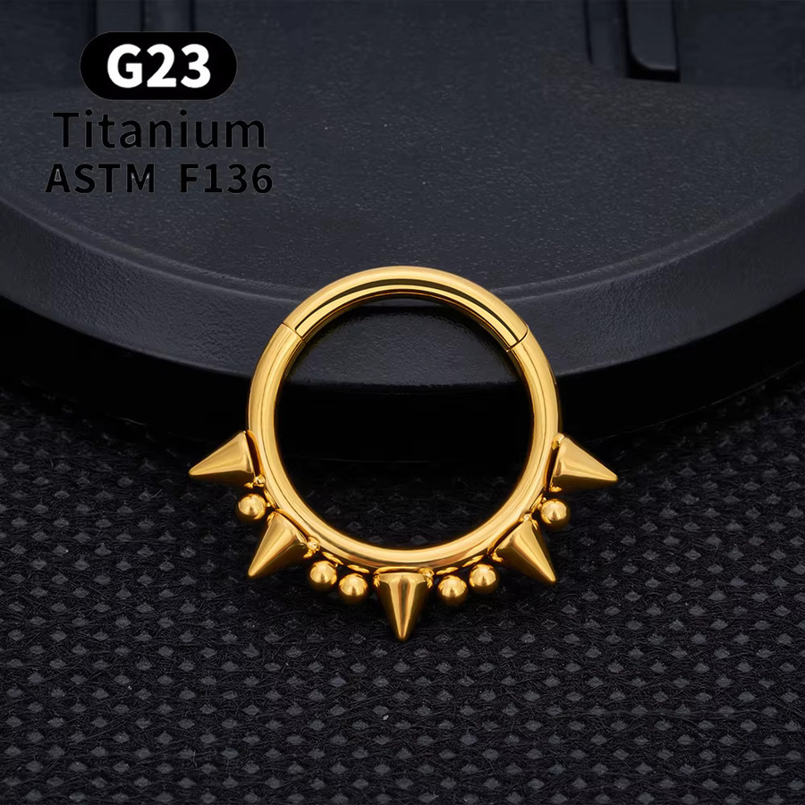 UHERA Septum Clicker Ring, Titan, Silber, Unisex, 16G - Bild 3