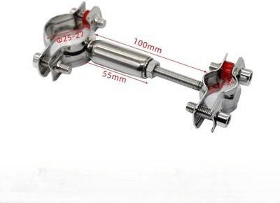 YIRAN Doppelkopf Verstellbare Stange aus 304 Edelstahl in Silber, Passend für 8-65mm Außendurchmesser, Rohrhalter Klemme 55-100mm - Bild 1