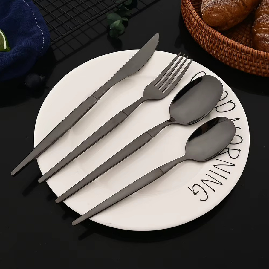 Uniturcky Koreanisches Besteckset aus Edelstahl in Weiß und Gold, 8-teiliges Set mit Löffeln und Stäbchen für 4 Personen - Bild 3