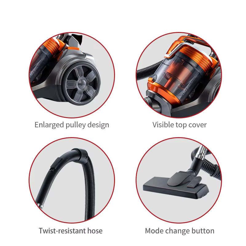 Betuyoo beutelloser Kanister-Staubsauger mit Multi-Cyclon-Filtration, 3600 W, 15 kPa, geräuschloses Design für Hartböden, Teppiche und Haare - Bild 4