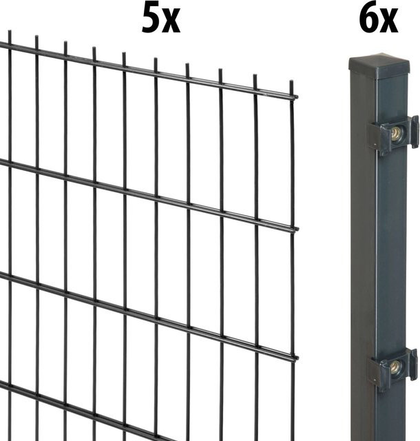 Floraworld Doppelstabmatten-Set Anthrazit, Höhe: 140 cm, Länge: 10 m - Bild 1