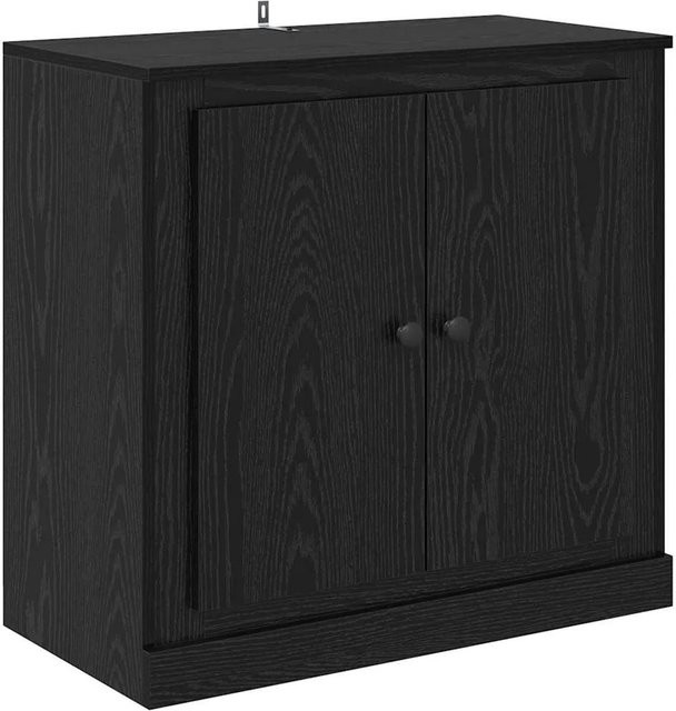 vidaXL Sideboard in Schwarz und Eichen-Optik, rustikaler Holzwerkstoff, B/T/H: 70 x 35,5 x 67,5 cm - Bild 1