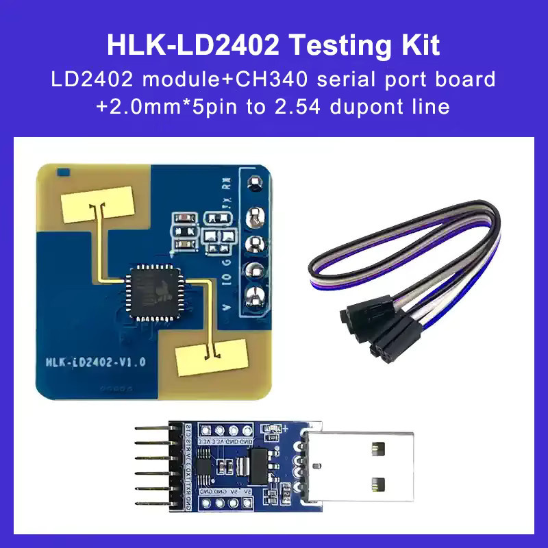 bibikoo HLK-LD2401 HLK-LD2402 24G Präsenzradar-Modul mit Bluetooth und 10 m Reichweite für intelligente Bewegungserkennung - Bild 4