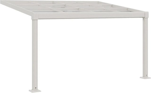 Anlehnende Pergola Izeda aus Aluminium in Weiß, Breite: 400 cm, Tiefe: 300 cm, Höhe: 200 cm - Bild 1