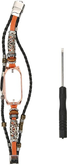 Neoglint Smartwatch-Armband Leder, Braun, Gold, Unisex - Bild 1