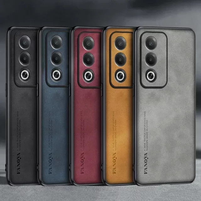 Luxus Handyhülle aus PU und TPU für OPPO A40 A60 A80 A3 Pro A3x A79 A59 A98 A78 A58 A38 A18 A96 A76 A36 in Grau - Bild 1