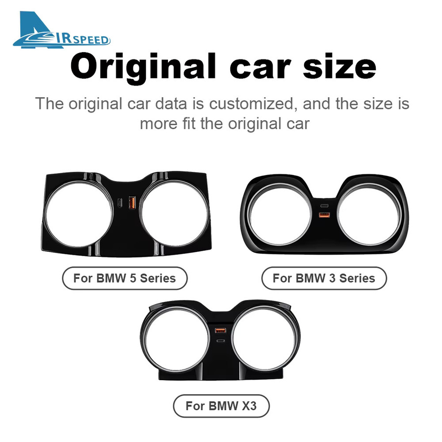 AIRSPEED USB-C Schnellladegerät mit Zigarettenanzünder-Adapter für BMW 3 4 5 6 Serie GT G30 G20 X3 X4 G01 G02 in Schwarz - Bild 4