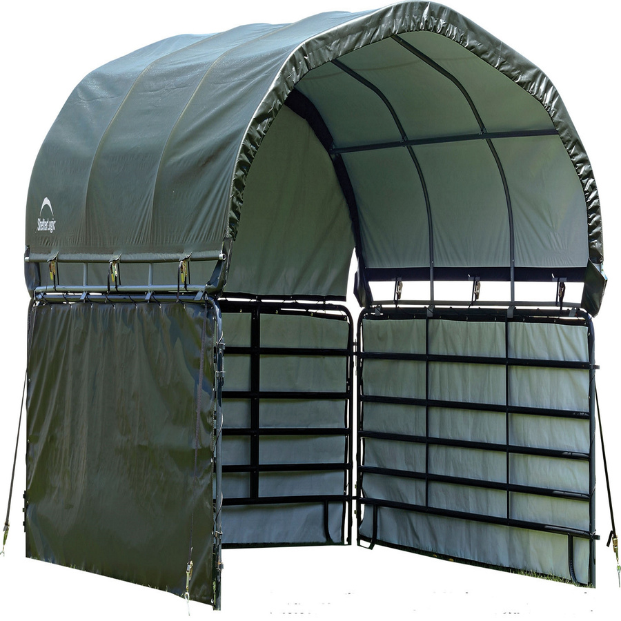 Shelter Logic Seitenverkleidung für Weidezelt und Weideunterstand, grün, B/T/H: 370 x 370 x 170 cm - Bild 1