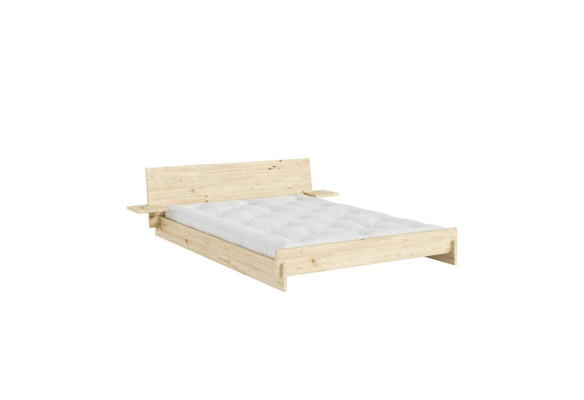 Karup Design Bettgestell Latch Bed aus FSC-zertifiziertem Massivholz mit Kopfteil und 2 Ablagen inklusive Lattenrost - Bild 1