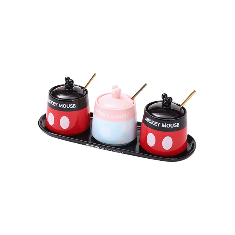 Disney Mickey Keramik Gewürzbehälter-Set in Multicolour mit Löffel für Salz, Pfeffer und Soßen - Bild 7