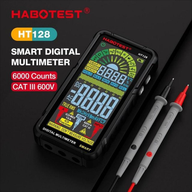 HABOTEST HT128 Digitalmultimeter mit 6000 Zählungen, intelligentes wiederaufladbares Messgerät mit NCV-Tester und 4,88 Zoll LCD-Hintergrundbeleuchtung - Bild 1