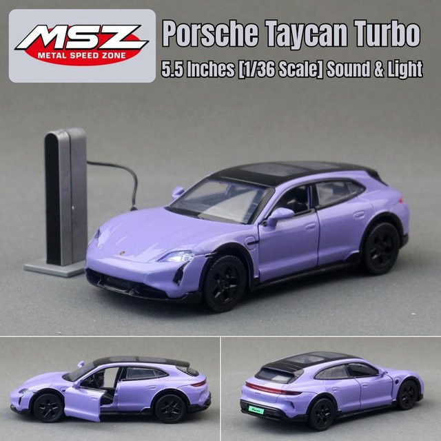 Porsche Taycan Turbo S Spielzeugauto Modell, 1:36, Metall, mit Sound & Licht, ab 14 Jahren - Bild 1