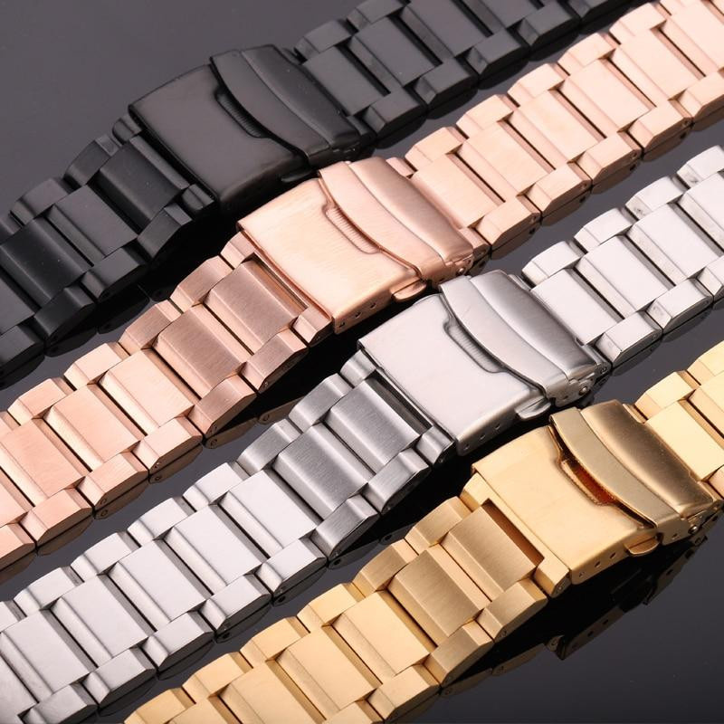 Uhrenarmband Edelstahl, Gliederarmband, Roségold, 22 mm, Damen und Herren - Bild 2