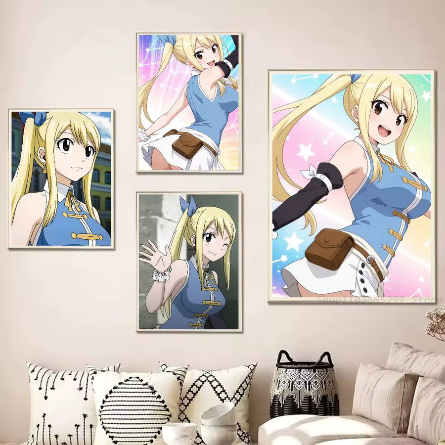 Wasserdichter Anime Lucy Heartfilia Wandaufkleber als dekorativer Poster-Druck für dein Wohnzimmer oder Schlafzimmer in Mehrfarbig - Bild 3