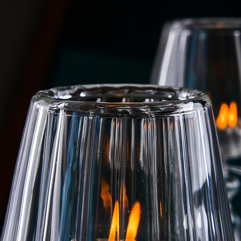 Tooarts Glas Kerzenhalter in Tischlampen-Form, transparent, modern, für Stumpenkerzen, Stabkerzen und Teelichter - Bild 4