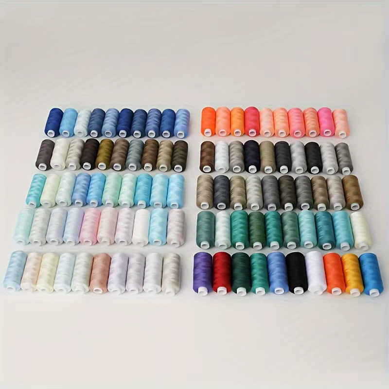 Home DIY Nähgarn Set aus Polyesterfaser mit 100 Farben und 400 Yards pro Spule in Multicolor - Bild 3