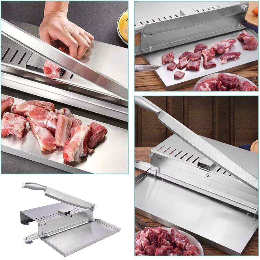 Podofo Lebensmittelschneider aus Edelstahl in Silber mit einstellbarer Schnittstärke für Rindfleisch, Speck, Fisch und Gefrierfleisch - Bild 6
