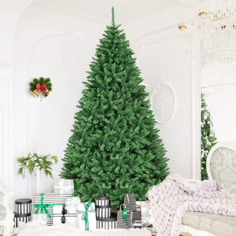 Costway Künstlicher Weihnachtsbaum Grün, 270 cm Höhe, 3594 PVC-Zweige mit klappbarem Metallständer - Bild 1