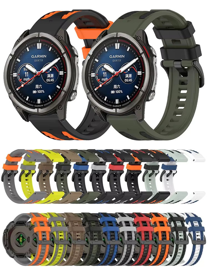 Garmin Uhrenarmband Silikon, Schwarz, 22mm 26mm - Bild 5