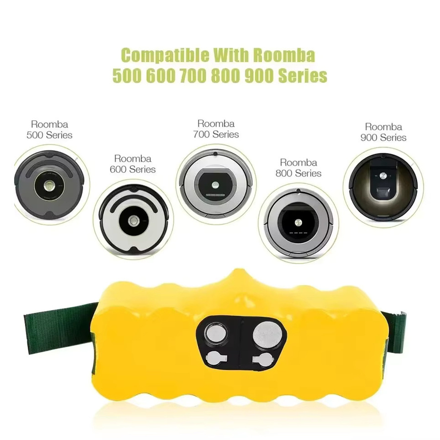 Wiederaufladbarer Akku für iRobot Roomba Staubsauger Serie 500 550 560 600 650 698 780 876 900, 14,4V 12800mAh, Gelb - Bild 2