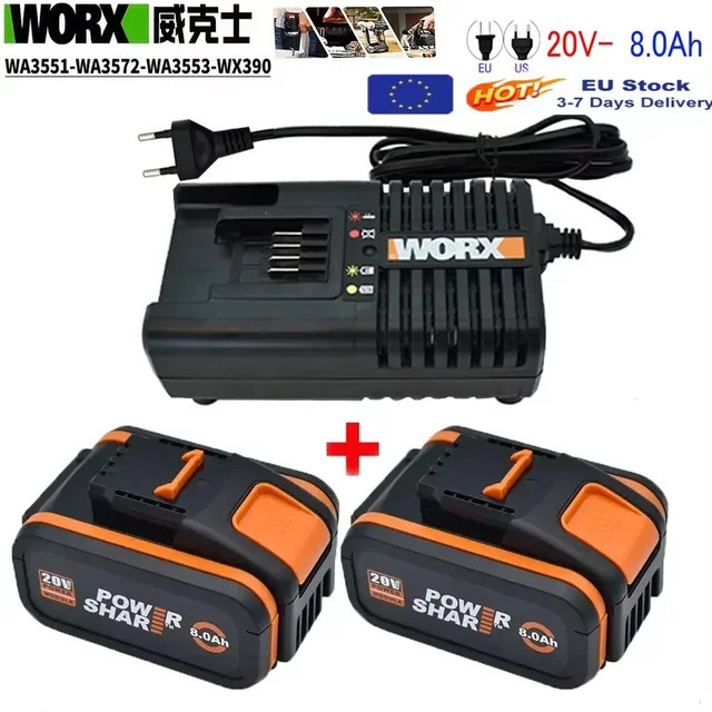 Worx 20 V Lithium-Ionen Akku 8,0 Ah für Elektro- und Gartengeräte - Bild 1