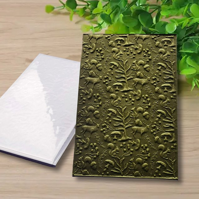 Geprägter Ordner mit 3D-Walddesign in Weiß für DIY-Sammelalben und Kartenherstellung - Bild 1