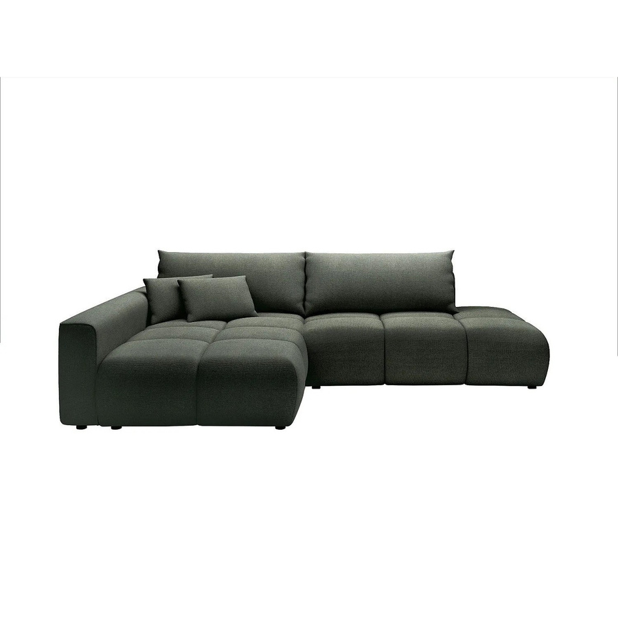 Vente-unique Schlafsofa Minturno in Tannengrün mit L-Form und Ausziehfunktion, Breite: 282 cm - Bild 2