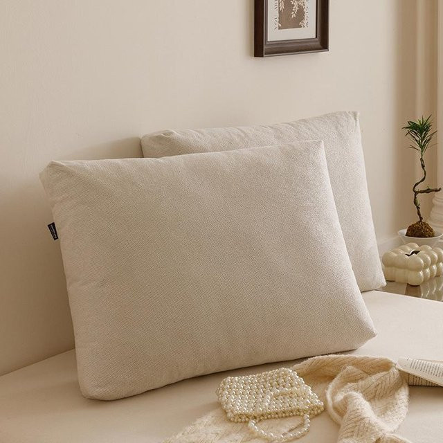 Pickerr Kopfteilkissen aus gewebtem Leinen in Beige, weiches 3D Lendenstützkissen für Sofa oder Bett, B/H/T: 60 x 60 x 15 cm - Bild 1