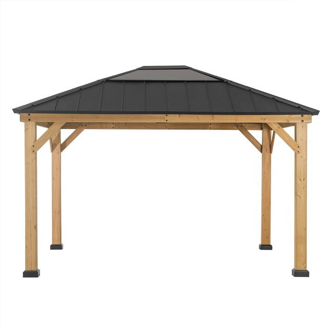 Sunjoy Gazebo BRURI aus Zedernholz in Anthrazit, B/T: 336 x 394 cm - Bild 1